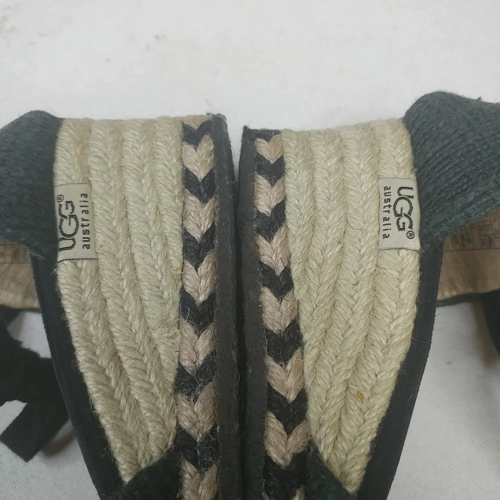 UGG F8007L AUSTRALIA black fabric Espadrille Wmns